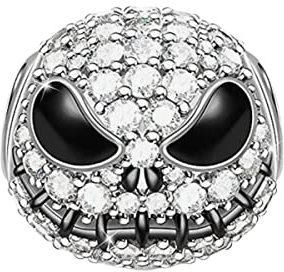 Lkwidi Charme Halloween Jack Skull Charms Anhänger 925 Sterling Silber Charm Pendant für Europäische Armbänder und Halsketten