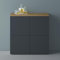 Mai & Mai Meuble de Rangement avec 4 Portes et 4 Compartiments Casier de Rangement Polyvalent Buffet Marron Clair + Gris Noir Mat 76x36,4x74 cm SR04