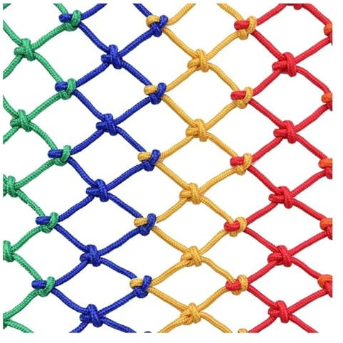Yoeoefuo Kletternetz Schutznetz Kinder Outdoor Netz Für Spielplatz 1x1m - 6x10m Mehrere Größen Wetterfest Stabil Gartennetz Schutzgitter Balkonnetz Farbe Dekorative Seilnetz Safety Net(6x7m)