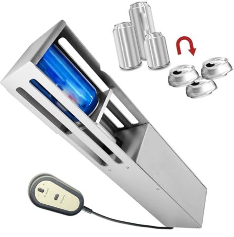 Concasseur de canettes compacteur de poubelle, pour recyclage – Pas de montage nécessaire, fonctionnement automatique, broyeur de soda de comptoir et broyeur de canettes de bière – Design respectueux