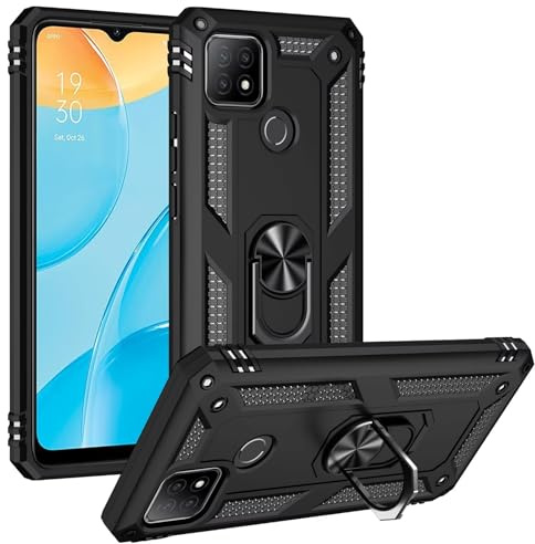 FERLAN Hülle für Google Pixel 4A,Handyhülle Ganzkörper Robuste Stoßfeste Schutzhülle mit 360 Grad Ring Ständer, Handyhülle Kompatibel mit Google Pixel 4A(Schwarz)