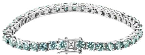 LOEXZAH Braccialetti tennis in moissanite verde per donne uomini braccialetto tennis con diamanti placcato oro rosa 3 mm braccialetto tennis da uomo braccialetto di diamanti regalo di compleanno