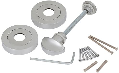 Keypak Bathroom Turn Lock, Chrome and Satin Chrome Finish, Pack of 2 (Chrome)