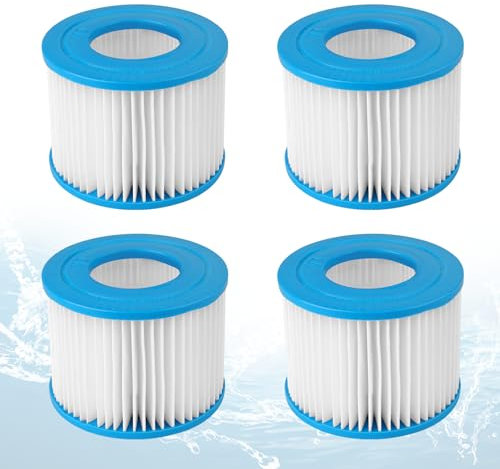 Pack of 4 Filter VI, Filter Cartridges VI for Pool Filter Pool Type VI Filter VI for Pool Replacement Whirlpools Filter Cartridges Accessories for Best-Way, Lay-Z-Spa Palm Springs Vegas