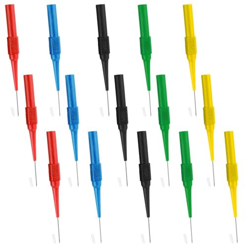 15 Pcs Multimeter Needle Probes, Test Back Probe Pin Kit, 0.7 mm Insulation Piercing Needles, Non-Destructive Multimeter Probes for Automotive Sensors and Banana Socket Testers