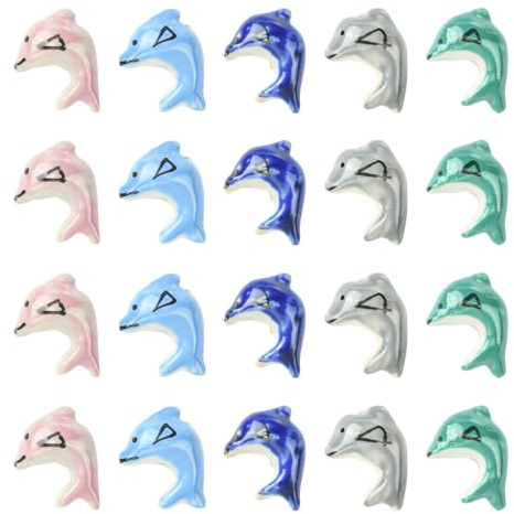 UR URLIFEHALL Glasförmige Perlen Bunte Lampwork-Glaskristall-gebohrte Perlen für DIY Schmuckherstellung, Bastelarbeiten, Geschenk für Zuhause, Handy, Haarband, Keramik