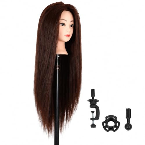 Minifactory Hairdressing Training Head 24 Inch Synthetic Hair | 24 inch synthetic hair training head for braiding and styling practice, suitable for students and beginners.