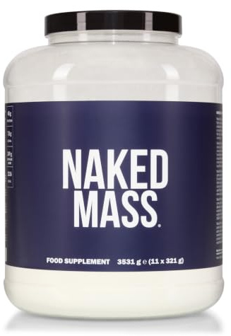 NAKED Mass – Poudre protéinée naturelle pour la prise de masse, sans arôme – 3531 g – Sans OGM, sans gluten, sans soja. Sans ingrédients artificiels – 1216 calories par portion