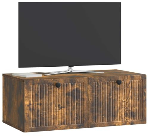 vidaXL Wandmontierter TV-Schrank Geräucherte Eiche 78,5 x 41 x 30 cm, Moderner Wohnraum, rechteckiger TV-Schrank, viel Stauraum, Wandmontage, kompakter Organizer fürs Zuhause