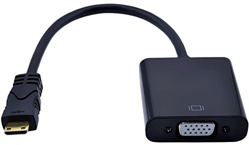 Mini HDMI to VGA, Geotech Gold Plated Mini HDMI Male Convert to VGA Female Video Cable Convertor | 1080p / HDTV Support | PC Desktops Laptops Tablet | Power-Free | HDMI2VGA - Black
