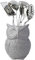 Comfify Portautensili Decorativo in Ceramica a Forma di Gufo, in Bel Colore Grigio, Contenitore per Utensili e Regalo Perfetto per la Cucina in Ceramica, Dimensioni 12,7 x 17,8 x 10,2 cm
