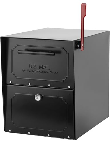 ARCHITECTURAL MAILBOXES 620020B-10 TriBolt High Security Parcel Mailbox, Black