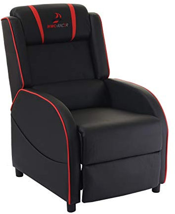 Mendler Fernsehsessel HWC-D68, HWC-Racer Relaxsessel TV-Sessel Gaming-Sessel, Kunstleder - schwarz/rot