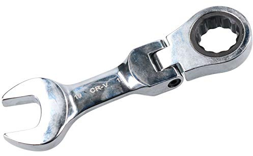 19mm Stubby Metric Flexible Flexi Head Ratchet Combination Spanner 72 Teeth