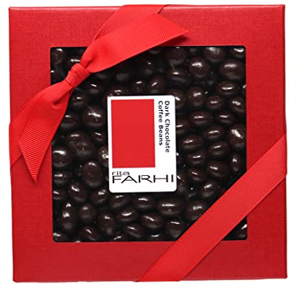 Rita Farhi Dark Chocolate Coated Coffee Beans in a Luxury Gift Box 200g - New Palm Oil Free Recipe