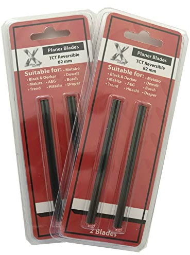 Xcalibur Tooling Cuchillas de cepilladora compatible con Black & Decker BD710, DN710, BD711, KW713 Pack de 4 Cuchillas TCT de 82mm