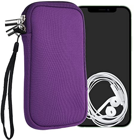 kwmobile Handytasche für Smartphones L - 6,5 - Neopren Handy Hülle Violett - Handy Tasche 16,5 x 8,9 cm Innenmaße
