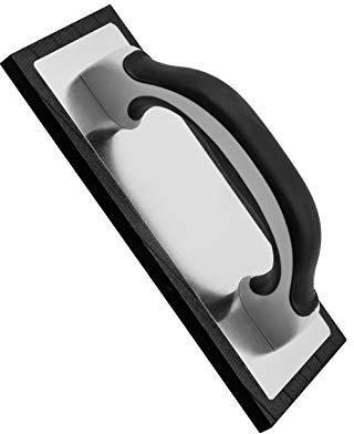 ROLLINGDOG Grout Float-High Density EVA Foam Float Sponge Pad on Rubber Base with Polished Aluminum Back, Great for Smoothing Floor Tile Grout Work(9.5 x 4 (24x10cm))