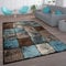 Paco Home Teppich Wohnzimmer Vintage Kurzflor Orientalisch Modern Rautenmuster Geometrisches Design Braun Türkis, Grösse:200x280 cm, Farbe:Braun