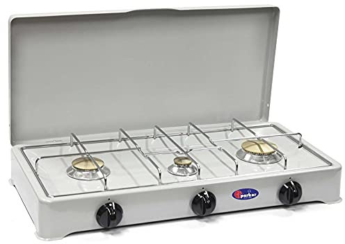 Parker Fornello 3 fuochi a gas Metano grigio per uso esterno - mod. 5328CGm