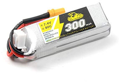 KINGDUO 300Mah 7.4V 80C 2S Lipo Batterie Xt30 Prise pour Whoop Mobula7 Beta75 x Tinyfrog 75 x Rc Drone
