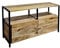 SAM Sideboard Nagar 3, Akazienholz massiv & naturfarben, Kommode mit Zwei Holztüren & offener Regalebene, Metallrahmen, 110 x 35 x 65 cm, Industrial-Design