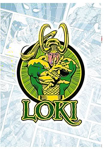 Marvel Wandtattoo von Komar - Loki Comic Classic - 50 x 70 cm (Breite x Höhe) - 1 Teile - Deco-Sticker, Wandaufkleber, Wandsticker, Wanddeko, Kinderzimmer - 14078h