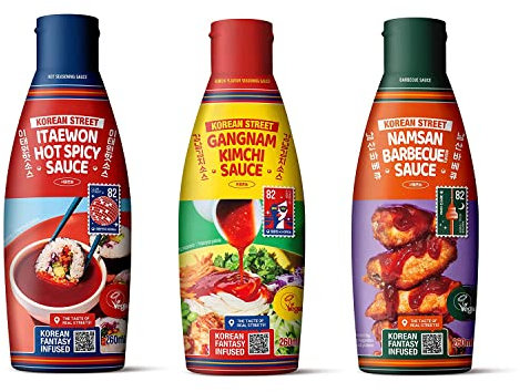 [Korean Street]Sauce chili, Sauce piquante, Sauce barbecue, Sauce coréenne[260ml *3]