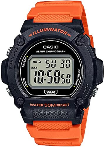 Casio Digitale Jungen-Armbanduhr W-219H-4AVDF, transparent, Gurt, Transparent, 47 mm, Riemen