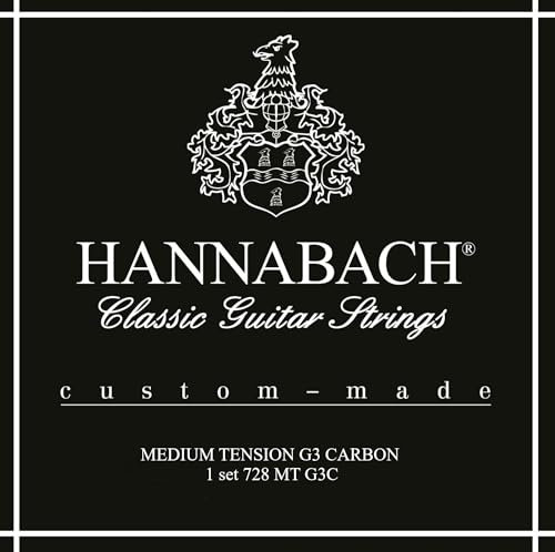 Hannabach Klassikgitarrensaiten Serie 728 Medium Tension Custom Made G3 Carbon - Satz mit G3 Carbon - 728MTG3C