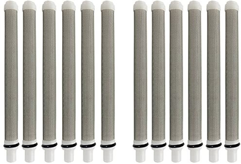 Melgweldr 12 filtros de pistola pulverizadora de pintura sin aire de malla 60, tipo empuje, accesorio de repuesto de pintura sin aire, filtro de pistola de pulverización (filtro de pistola de