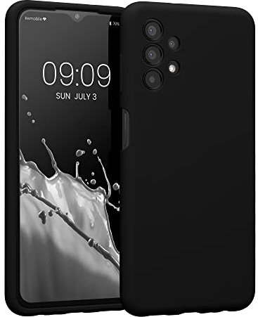 kwmobile Handyhülle kompatibel mit Samsung Galaxy A13 4G Hülle - gummierte Handy Case aus Silikon in Schwarz matt