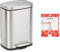 Amazon Basics 5L Kitchen Bin with Steel Bar Pedal, Soft-Closing Mechanism - Rectangular & Brabantia PerfectFit Bin Liners (Size B/5 Litre) Thick Plastic Trash Bags with Tie Tape Drawstring Handles