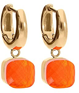 Qudo Firenze Creolen gold farben/Edelstahl beschichtet (orange glow)