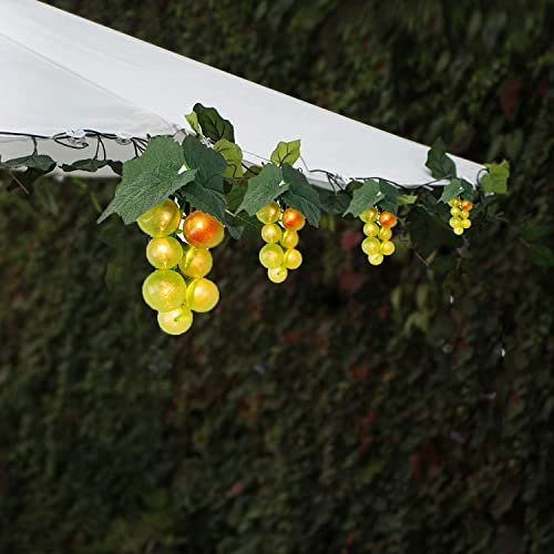SUAVER Lichterkette Außen Solar 80LED Trauben Solar Garten Glühlampen Wasserdicht Hängend Solarlaterne für Balkon Terrasse Haus Hochzeit Party Outdoor Deko (Grün)