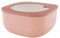 Guzzini - Kitchen Active Design, STORE&MORE BIO, Récipients hermétiques bas pour réfrigérateur/congélateur/four à micro-ondes (L) - Rose Fleur de Pêcher, 19,5 x 19,5 x h9,3 cm | 1900 cc - 170721251
