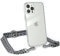EAZY CASE Handykette - Verstellbarer Trageriemen kompatibel mit iPhone 12 Pro Max, Schulterriemen, dünner Riemen, Handykordel mit Hülle, Schultertasche, Violett/Grün - Clip Silber