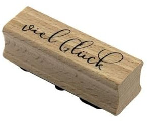 Artoz Stempel – Holzstempel – „Viel Glück“ – 60 x 20 mm – Motivstempel zum Kartenbasteln für Einladungen, Geburtstag, Grüße
