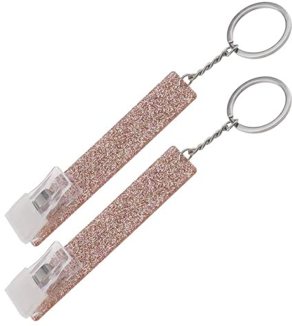 VGOL 2x Card Grabbers Credit Card Puller Keychain For Long Nails Key Ring With Eye-Catching Colour Acrylic Debit Bank Card Grabber Fit For Wallets Pocket, Rose gold