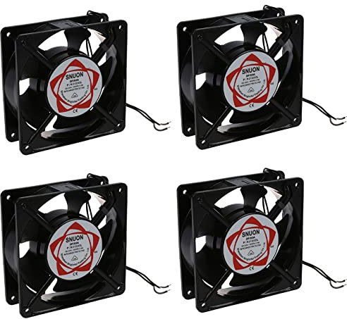 Niniang 4X CA 220-240V 0.14A 120mm X 120mm Metal PC CPU Ventilador de refrigeración del ordenador Negro