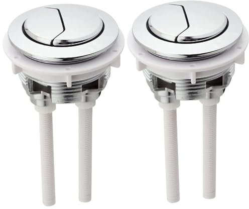 Botones de Doble Descarga para Inodoro,2 PCS Pulsador Doble para Cisterna 48 mm Estándar WC Botón Botón de Tanque de Agua Inodoro Pulsador Cisterna Doble Universal
