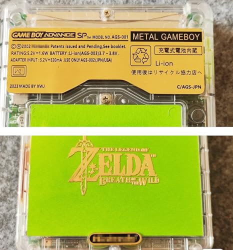 New Creative GBASP Metallaufkleber, Messing-Paster, ein Paar, Ersatz, für Gameboy Advance GBA SP Handkonsole, rostfreies Schnitzen, Kupfer hinten unten Etikett + Front-Logo-Aufkleber + Klebeband