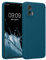 kwmobile Handyhülle kompatibel mit Motorola Edge 30 Neo Hülle - gummierte Handy Case aus Silikon in Petrol