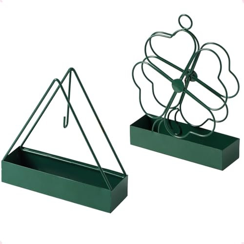 Moskito Spulenhalter, 2 Stück Mückenspirale Metall Halter, Spiral Mücken Spulenhalter, Mosquito Coil Holder, Mückenspulenhalter für Haus, Garten und Camping, Goldener Kaktus & Dreieck