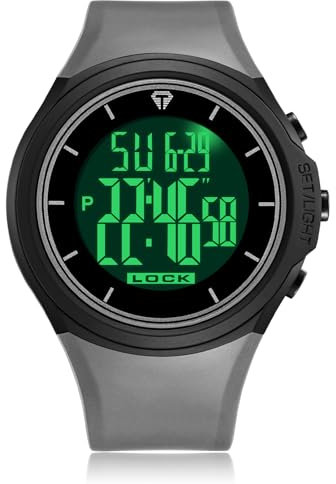 CIVO Herren Uhren Digital Sports: Grün Silikon Armbanduhr - Wasserdicht Militär Uhr mit Wecker Stoppuhr für Männer