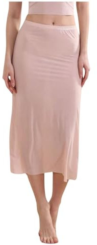 Femme Jupon sous Robe sous Jupe Taille élastique Confortable Mi-Long Fond de Jupe Léger Frais Fond de Jupe sous-Vêtement Femme Invisible pour Robe Transparente
