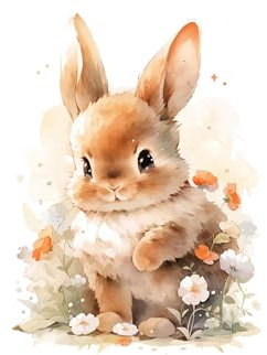 Papier peint panoramique Enfants - Lapin - Largeur 130 cm x Hauteur 84 cm