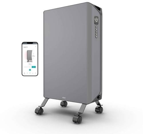 Duux Edge Oil - Radiateur à huile intelligent avec thermostat - Radiateur rempli d'huile 2000 W avec mode Boost - Gris