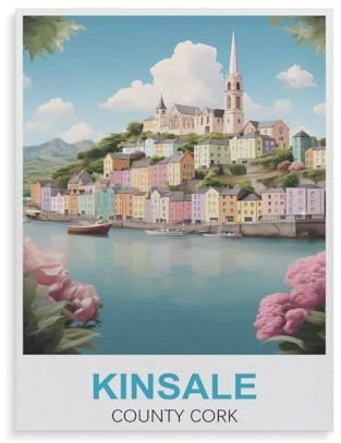 Kinsale County Reiseposter aus Kork，Puzzles, 1000-teiliges Puzzle Für Erwachsene Und Kinder Ab 10 Jahren（38x26cm）-GT78