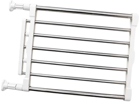 Puerta extensible para perros para cachorros, seguridad para mascotas para perros pequeños y medianos, valla interior para escaleras y pasillos, accesorio de metal para mascotas, acabado plateado